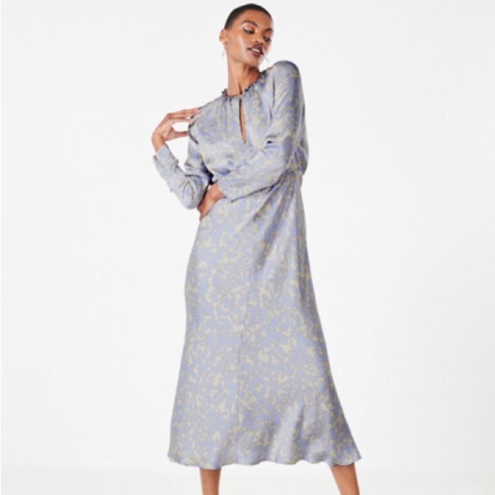 FRANCESCA CHAIN NECK DRESS IN LEAFY SHADOWS PRINT- Brand New With Tags- Size 2